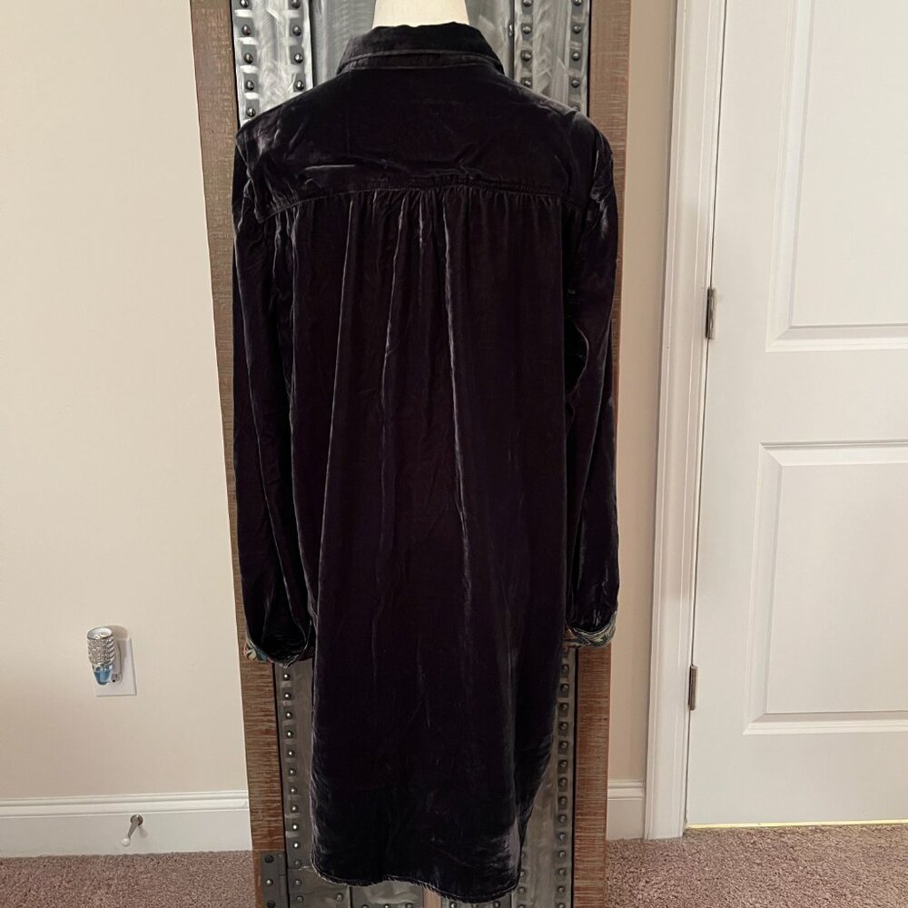 NWOT Natural Life “Rocky” Slate Grey Velvet Shirt Dress - M - Picture 6 of 10